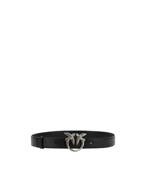PINKO Black Calf Leather Bos Taurus Regular Belt