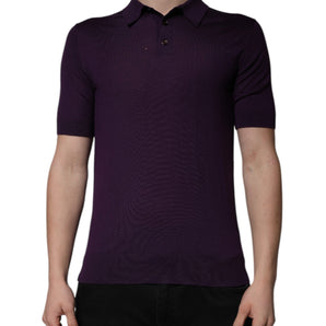 Dolce & Gabbana Violet Cashmere Collared Polo T-shirt
