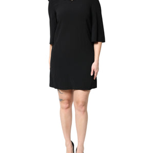 Dolce & Gabbana Black Crystal Embellished Round Neck Mini Dress
