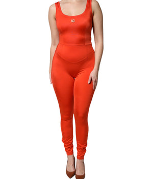 Vestido mono ajustado sin mangas naranja de Dolce &amp; Gabbana