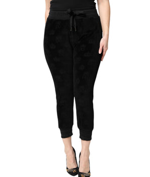 Pantalones deportivos negros con estampado integral del logotipo DG de Dolce &amp; Gabbana