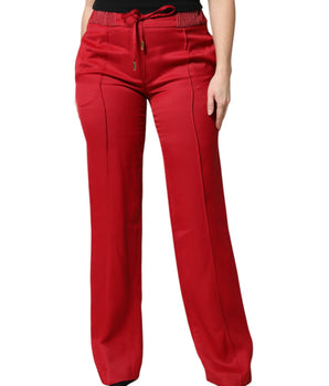 Pantalones rectos de viscosa roja de Dolce &amp; Gabbana