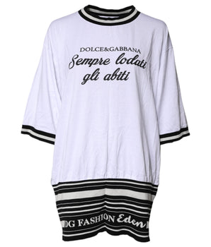 Camiseta de cuello redondo de algodón blanco DG Fashion de Dolce &amp; Gabbana