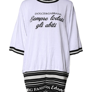 Camiseta de cuello redondo de algodón blanco DG Fashion de Dolce &amp; Gabbana
