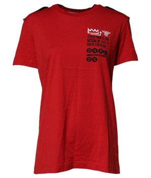 Camiseta Dolce &amp; Gabbana de algodón rojo con cuello redondo y manga corta