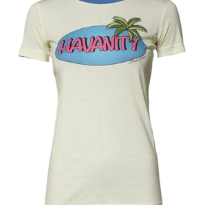 Dolce & Gabbana Light Yellow Cotton Short Sleeve T-shirt