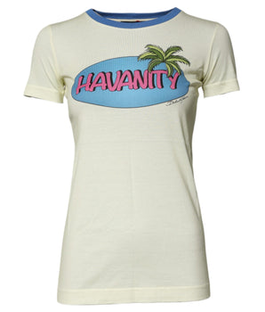 Dolce &amp; Gabbana Light Yellow Cotton Short Sleeve T-Shirt
