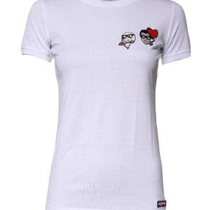 Dolce & Gabbana White #DGFAMILY Cotton Embroidery T-shirt