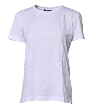 Dolce &amp; Gabbana White Short Sleeves Round Neck Top T-shirt
