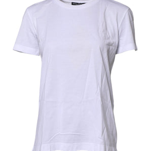 Dolce & Gabbana White Short Sleeves Round Neck Top T-shirt