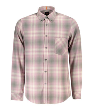 Hugo Boss Pink Cotton Men Shirt