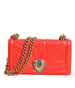 Bolso bandolera Dolce &amp; Gabbana Devotion de piel roja acolchada para teléfono