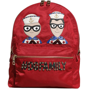 Mochila con adornos VULCANO roja de Dolce &amp; Gabbana #DGFAMILY