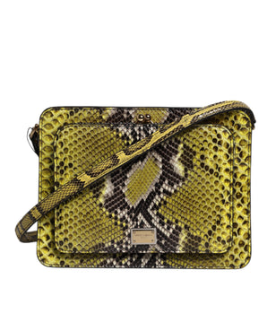 Bolso bandolera Dolce &amp; Gabbana de piel exótica verde con placa DG