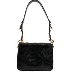 Bolso bandolera de piel exótica negra de Dolce &amp; Gabbana