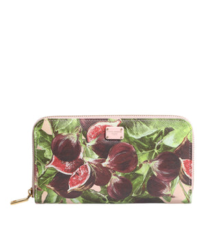 Cartera continental con cremallera y diseño Dauphine de piel multicolor con forma de higo de Dolce &amp; Gabbana