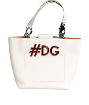 Bolso tote con asa superior Dolce &amp; Gabbana de piel blanca #DG BEATRICE