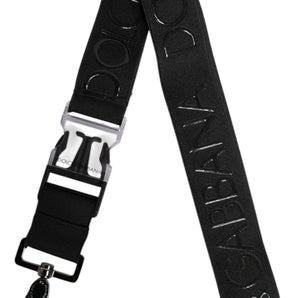 Dolce & Gabbana Black Stretch Polyester Rubberised DG Logo Keychain