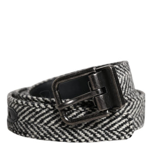 Cinturón con hebilla metálica en tono plateado, blanco y negro de Dolce &amp; Gabbana