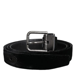 Cinturón clásico con hebilla metálica de cuero negro de Dolce &amp; Gabbana