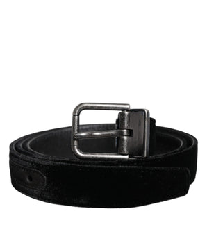 Dolce &amp; Gabbana Black Leather Metal Buckle Classic Belt
