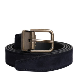 Cinturón clásico con hebilla metálica de piel de cabra negra de Dolce &amp; Gabbana