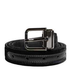 Cinturón clásico con hebilla metálica de cuero negro de Dolce &amp; Gabbana