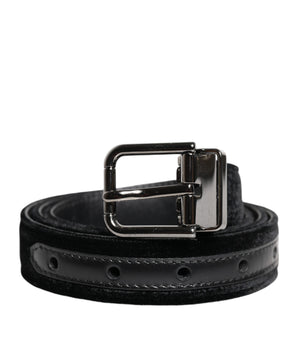 Dolce &amp; Gabbana Black Leather Metal Buckle Classic Belt