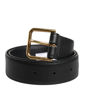 Cinturón clásico con hebilla metálica de cuero negro de Dolce &amp; Gabbana