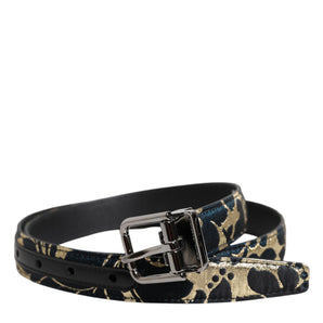 Dolce &amp; Gabbana Cinturón con hebilla y logo en piel jacquard multicolor