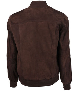 Emilio Romanelli Men's Brown Calfskin Bomber Jacket