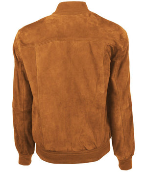 Emilio Romanelli Men's Brown Calfskin Bomber Jacket