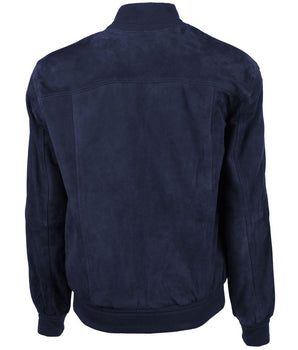 Emilio Romanelli Blue Calfskin Men's Bomber Jacket