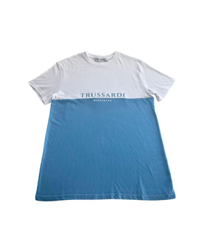 Trussardi Beachwear Light Blue Cotton Men's T-Shirt