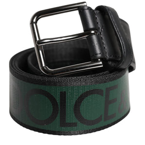 Dolce & Gabbana Green Black Classic Metal Logo Buckle Belt