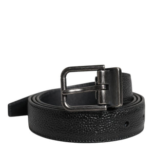Cinturón clásico con hebilla metálica de piel de becerro negra de Dolce &amp; Gabbana