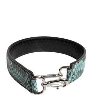 Bolso Dolce &amp; Gabbana de piel exótica azul y negra con correa para el hombro