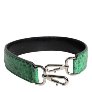 Bolso Dolce &amp; Gabbana de piel exótica negra y verde con correa para el hombro