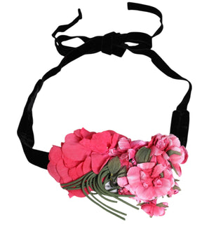 Cinturón de lazo con detalle de aplique floral multicolor de Dolce &amp; Gabbana