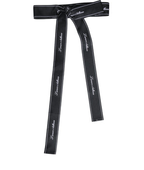 Cinturón negro con lazo ancho y logotipo de Dolce &amp; Gabbana