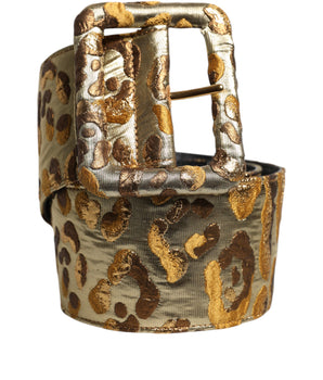 Cinturón ancho de tela jacquard con lunares dorados de Dolce &amp; Gabbana