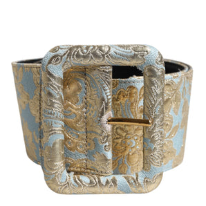 Dolce & Gabbana Multicolor Floral Jacquard Wide Waist Belt