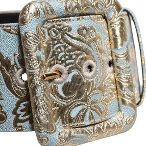 Dolce & Gabbana Multicolor Floral Jacquard Wide Waist Belt