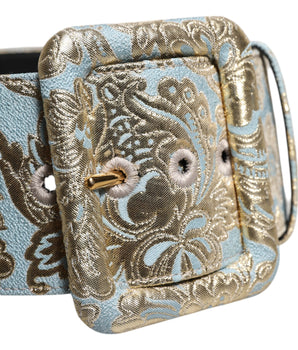 Dolce & Gabbana Multicolor Floral Jacquard Wide Waist Belt