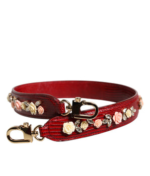 Bolso Dolce &amp; Gabbana de piel roja con detalle floral y correa para el hombro