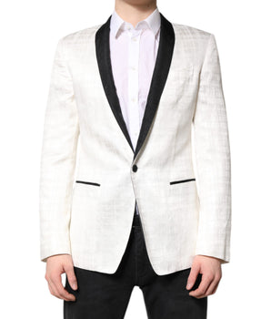 Dolce &amp; Gabbana White Black Single Breasted Coat Blazer Suit