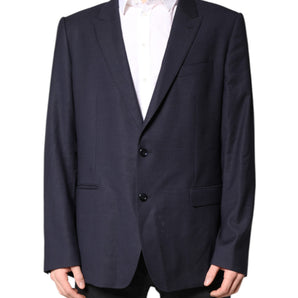 Dolce & Gabbana Black Wool Single Breasted Coat Blazer Suit