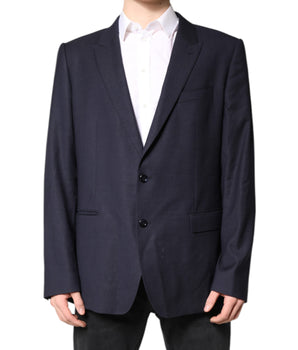 Dolce &amp; Gabbana Black Wool Single Breasted Coat Blazer Suit