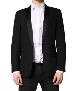 Dolce &amp; Gabbana Black Single Breasted Men Coat MARTINI Blazer