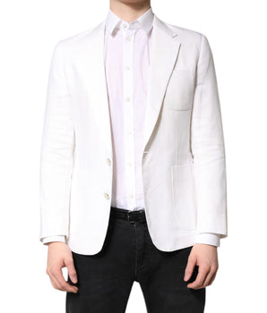Dolce &amp; Gabbana White Single Breasted Men Coat Blazer Suit